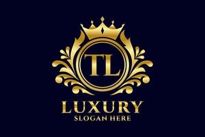 Royal Luxury Logo-Vorlage mit Anfangsbuchstaben tl in Vektorgrafiken für luxuriöse Branding-Projekte und andere Vektorillustrationen. vektor