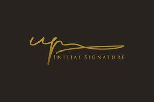 första upp brev signatur logotyp mall elegant design logotyp. hand dragen kalligrafi text vektor illustration.