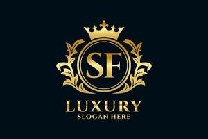 Royal Luxury Logo-Vorlage mit anfänglichem sf-Buchstaben in Vektorgrafiken für luxuriöse Branding-Projekte und andere Vektorillustrationen. vektor