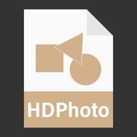 modernes flaches Design des HDPhoto-Dateisymbols für das Web vektor
