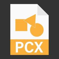 modernes flaches Design des PCX-Dateisymbols für das Web vektor