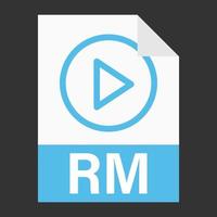 modernes flaches Design des rm-Dateisymbols für das Web vektor