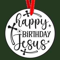 Lycklig födelsedag Jesus. runda jul tecken. jul hälsning mönster. dörr galge vektor Citat ordspråk. hand teckning vektor illustration. jul träd dekoration.