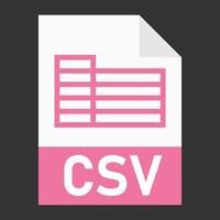 modernes flaches Design des CSV-Dateisymbols für das Web vektor