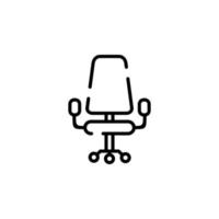 stol, sittplats prickad linje ikon vektor illustration logotyp mall. lämplig för många syften.