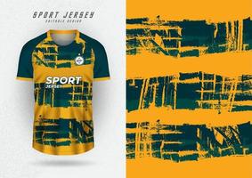 hintergrundmodell für sportmannschaftstrikots, trikots, laufende trikots, gelber hintergrund mit grünen streifen. vektor