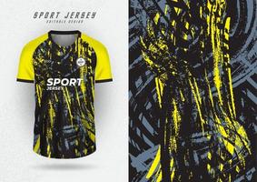 bakgrund attrapp för sporter team tröjor, tröjor, och löpning tröjor. svart bakgrund med grå och gul Ränder. vektor
