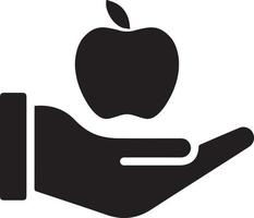 hält einen Apfel. ein Apfel zur Hand. der Apfel einer Person. Mann hält Apfel in der Hand. Mann, der den Apfel hält. menschliche Hand, die Apfel hält. Idee Konzept vektor