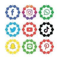 Social-Media-Symbole setzen Logo-Vektor-Illustrator
