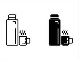 Kaffee-Symbol. Umrisssymbol und solides Symbol vektor