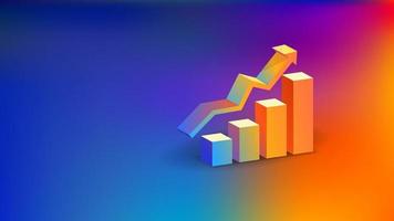 företag bakgrund med växa färgrik Diagram begrepp. blå och orange växa Diagram illustration för hemsida eller affisch. vektor illustration