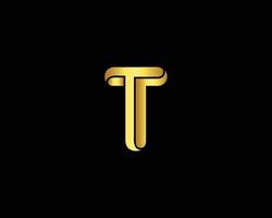 modernes minimales logo t und tt buchstabe gold trendiges professionelles elegantes vektordesign. vektor
