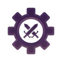 Design-Vorlage für das Icon-Element des Schwert-Gang-Logo-Gradienten-Logos vektor