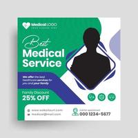 medizinischer social-media-post, gesundheits-web-banner-vorlage vektor
