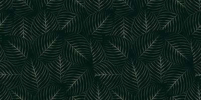 mörk blad sömlös mönster bakgrund design. vektor illustration