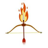 brinnande pil. brand och flamma, herre rama rosett. indisk festival Navratri och vijayadashami firande. fantasi magi vapen vektor