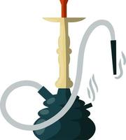 Wasserpfeifen. grüne Fläschchen. Rauchgerät. schlechte nahöstliche Angewohnheit. Pause und Entspannung. flache illustration der karikatur. Shisha-Bar-Element vektor
