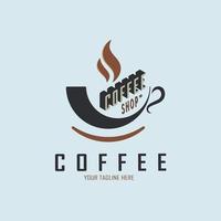 kaffe affär kopp logotyp mall design för varumärke eller företag och Övrig vektor