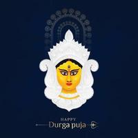 Lycklig durga puja illustrationer. durga ansikte. Lycklig navratr vektor