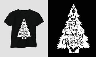 wir wünschen ihnen frohe weihnachten - weihnachtstag t-shirt design vektor