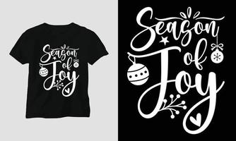 säsong av glädje - jul dag t-shirt design vektor