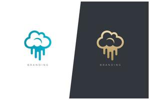 Cloud-Musik-Multimedia-Produktionsvektor-Logo-Konzept vektor