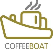 Kaffee- und Schiffssymbole kombiniert zu einem besten Logo vektor
