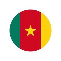 Kamerun-Vektorflaggenkreis lokalisiert auf weißem Hintergrund vektor