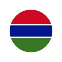 Gambia-Vektorflaggenkreis lokalisiert auf weißem Hintergrund vektor