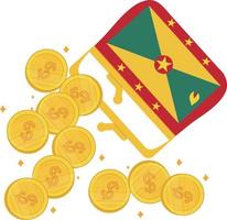 grenada flagga vektor hand ritad, öst karibiska vektor dollar hand dragen