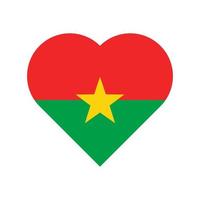 Burkina faso vektor flagga hjärta isolerat på vit bakgrund