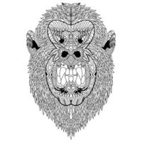 Gorilla-Kopfzeilenkunst vektor