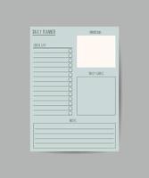 minimalistisk planerare ark. en söt och enkel ark för de dagligen planerare till skriva ut. vektor illustration.