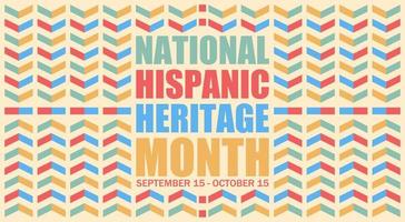 nationell latinamerikan arv månad tema. vektor etnisk mönster. lämplig för affisch, banderoller, bakgrund och hälsning kort.
