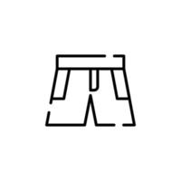 Shorts, lässig, Hose gepunktete Linie Symbol Vektor Illustration Logo Vorlage. für viele Zwecke geeignet.