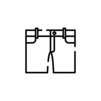 Shorts, lässig, Hose gepunktete Linie Symbol Vektor Illustration Logo Vorlage. für viele Zwecke geeignet.