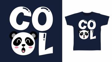 Häftigt panda t-shirt och kläder trendig design med enkel typografi vektor