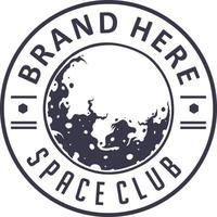 Space Club Vintage Logo Label Monochrom vektor