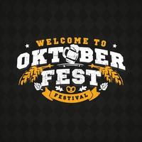 oktoberfest handgezeichnete vektorbeschriftung und bierglas. moderne Pinselkalligrafie. Grunge-Hintergrund. vektor