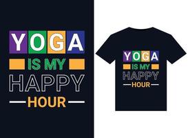 Yoga ist meine Happy Hour Illustrationen für druckfertige T-Shirt-Designs vektor