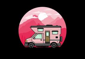 van box camper illustration abzeichen design vektor