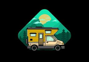 van box camper illustration abzeichen design vektor