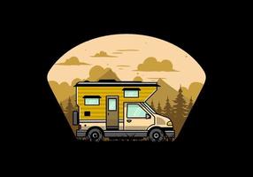 van box camper illustration abzeichen design vektor