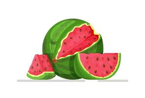 vektor illustration av vattenmelon isolerat på vit bakgrund. illustration av en sommar mat begrepp