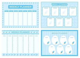 varje vecka planerare, barn schema design mall vektor