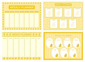 varje vecka planerare, barn schema design mall vektor