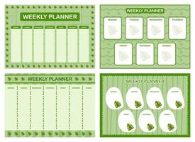 varje vecka planerare, barn schema design mall vektor