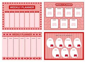 varje vecka planerare, barn schema design mall vektor