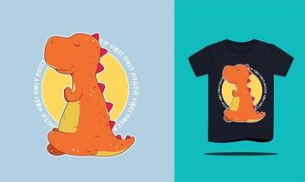 niedliche dinosaurier meditation t-shirt design handgezeichnet vektor