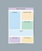 vorlage für ein tagebuch, notizblock, veranstalter. ein Tagebuch für Termine, persönliche Notizen, Budgetplanung für einen Monat, eine Woche. vektor